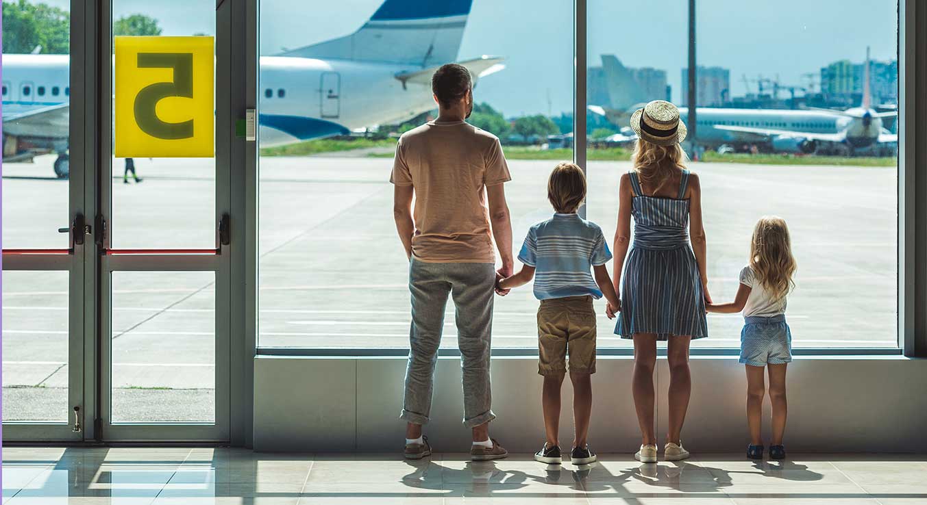 Family waiting for a flight